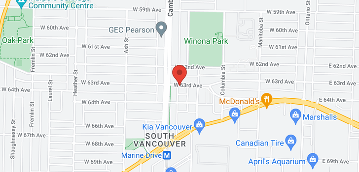 map of 207 458 W 63RD AVENUE